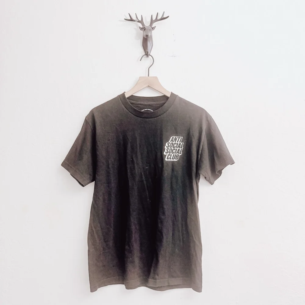 Anti Social Social Club Men's Black White Short Sleeve Tee Size Medium